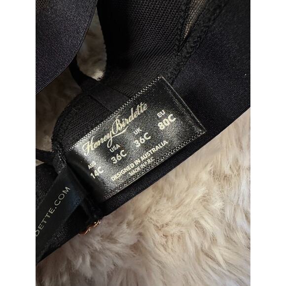 Honey Birdette ADRIANA🖤 Black & Gold 2 Piece Set 36C Bra & M Thong - Picture 6 of 9